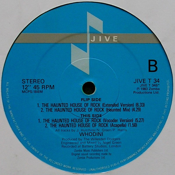 Whodini - The Haunted House Of Rock | Jive (JIVE T 34) - 4 Whodini - The Haunted House Of Rock | Jive (JIVE T 34) - 4