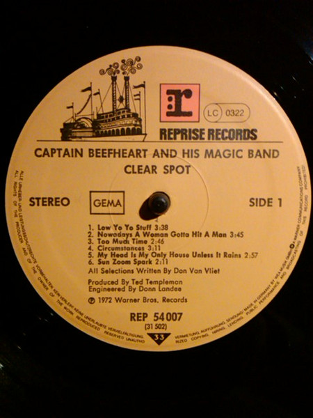 Captain Beefheart And The Magic Band - Clear Spot | Reprise Records (REP 54 007) - 3 Captain Beefheart And The Magic Band - Clear Spot | Reprise Records (REP 54 007) - 3