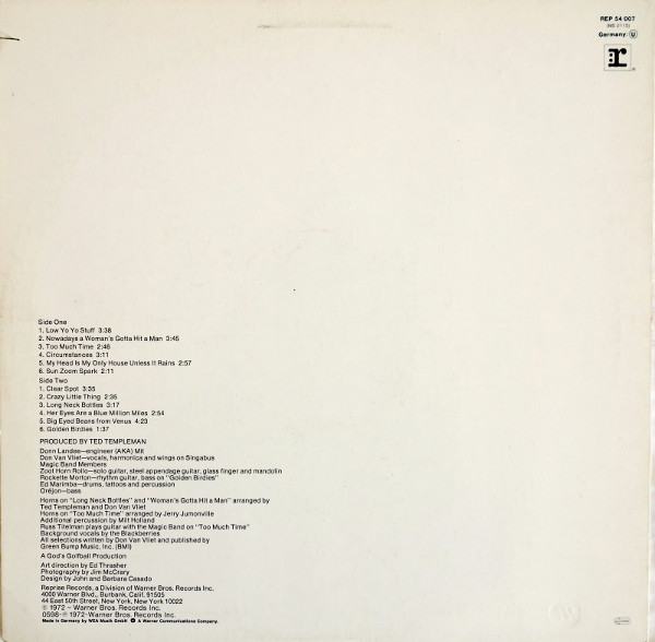 Captain Beefheart And The Magic Band - Clear Spot | Reprise Records (REP 54 007) - 2 Captain Beefheart And The Magic Band - Clear Spot | Reprise Records (REP 54 007) - 2
