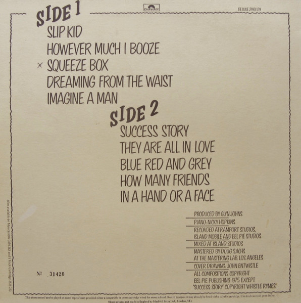 The Who - The Who By Numbers | Polydor (2490 129) - 2 The Who - The Who By Numbers | Polydor (2490 129) - 2