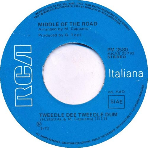 Middle Of The Road - Tweedle Dee Tweedle Dum / Give It Time | RCA Italiana (PM 3580) - 3 Middle Of The Road - Tweedle Dee Tweedle Dum / Give It Time | RCA Italiana (PM 3580) - 3