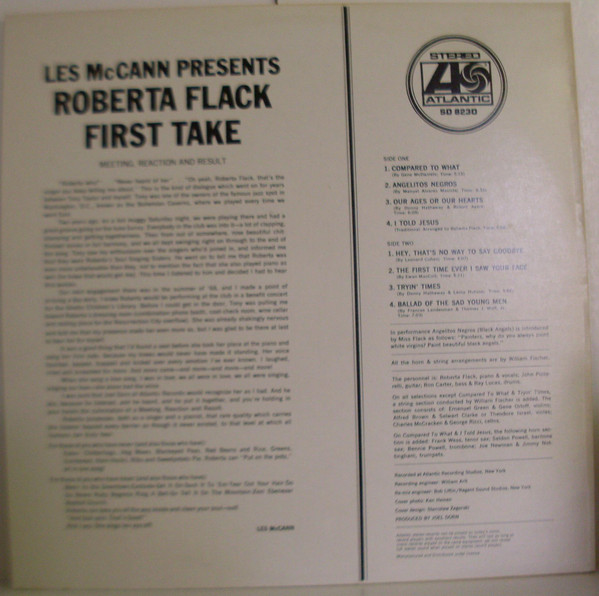 Roberta Flack - First Take | Atlantic (SD 8230) - 2