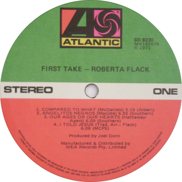 Roberta Flack - First Take | Atlantic (SD 8230) - 3