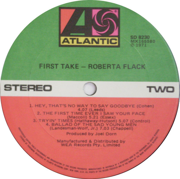 Roberta Flack - First Take | Atlantic (SD 8230) - 4