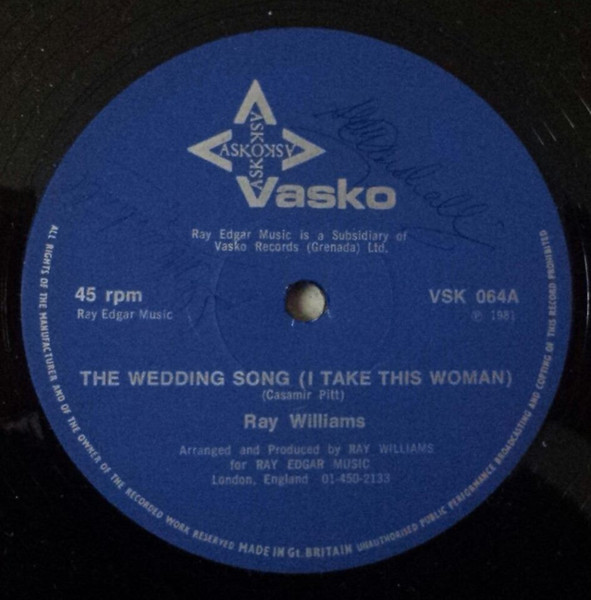 Ray Williams - The Wedding Song (I Take This Woman) | Vasko (VSK 064) - main
