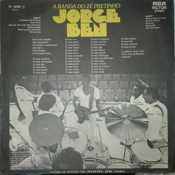 Jorge Ben - A Banda Do Zé Pretinho | RCA Victor (PL-40785) - 2