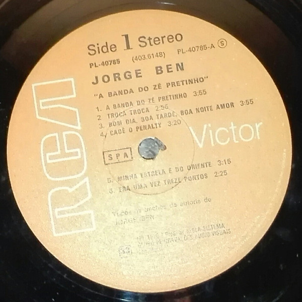 Jorge Ben - A Banda Do Zé Pretinho | RCA Victor (PL-40785) - 3