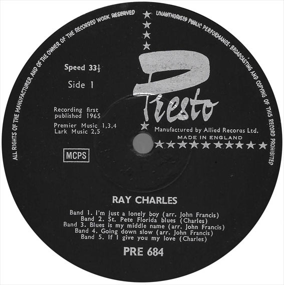 Ray Charles - Ray Charles | Presto (PRE 684) - 3