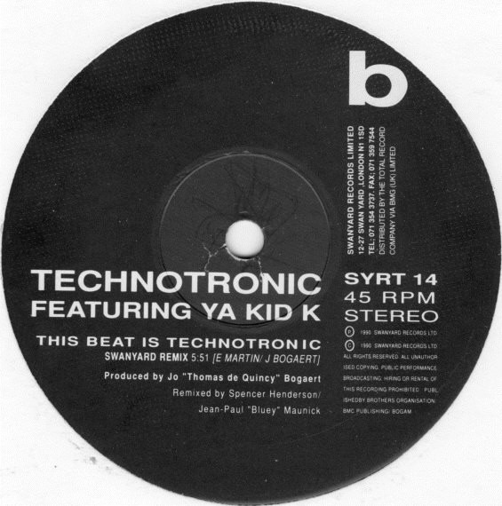 Technotronic Featuring Ya Kid K - Rockin' Over The Beat | Swanyard Records Ltd (SYRT 14) - 2 Technotronic Featuring Ya Kid K - Rockin' Over The Beat | Swanyard Records Ltd (SYRT 14) - 2