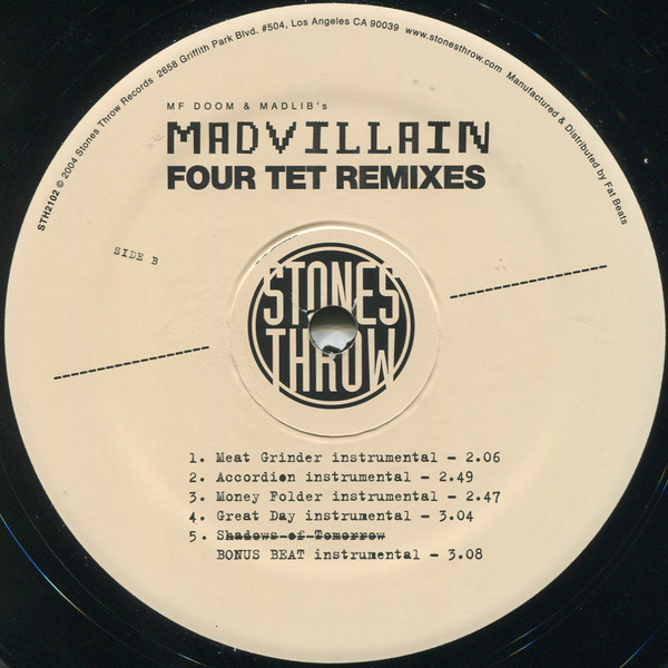 Madvillain - Four Tet Remixes | Stones Throw Records (STH2102) - 3 Madvillain - Four Tet Remixes | Stones Throw Records (STH2102) - 3
