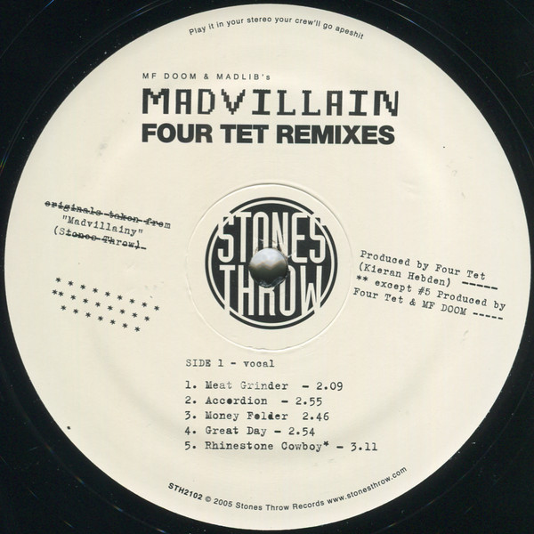Madvillain - Four Tet Remixes | Stones Throw Records (STH2102) - 2 Madvillain - Four Tet Remixes | Stones Throw Records (STH2102) - 2