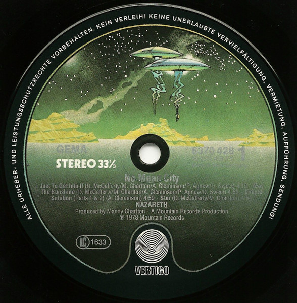 Nazareth - No Mean City | Vertigo (6370 428) - 3 Nazareth - No Mean City | Vertigo (6370 428) - 3