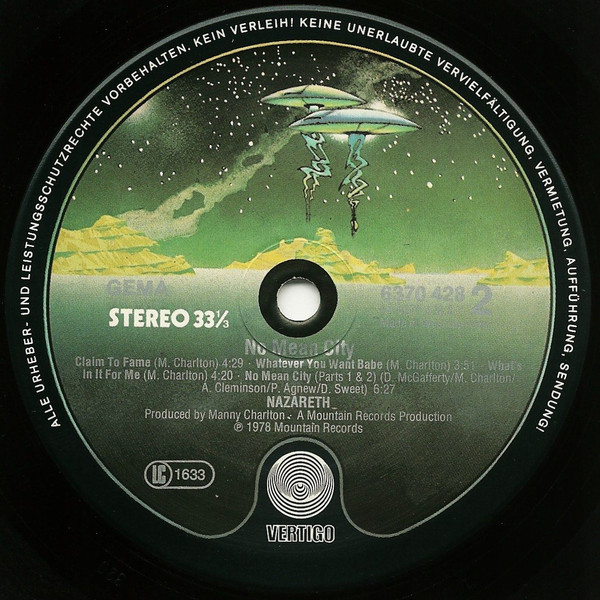 Nazareth - No Mean City | Vertigo (6370 428) - 4 Nazareth - No Mean City | Vertigo (6370 428) - 4