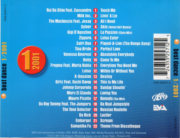 Various - Best Dance 1 2001 | EVA (7243 5 32571 2) - 2