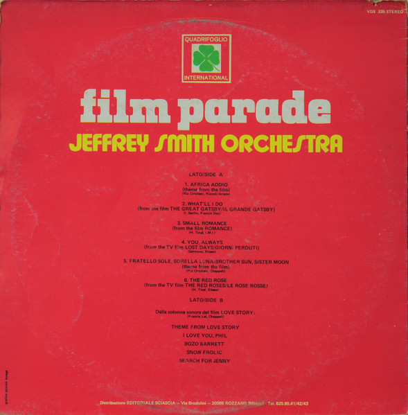 Jeffrey Smith Orchestra - Film Parade | Quadrifoglio International (VDS 335) - 2 Jeffrey Smith Orchestra - Film Parade | Quadrifoglio International (VDS 335) - 2
