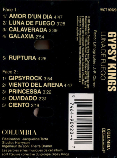 Gipsy Kings - Luna De Fuego | Columbia (WCT 90920) - 2