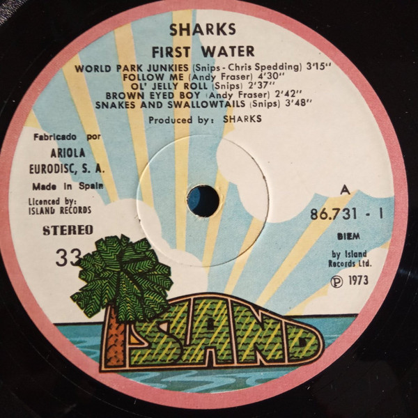 Sharks - First Water | Island Records (86.731.1) - 4