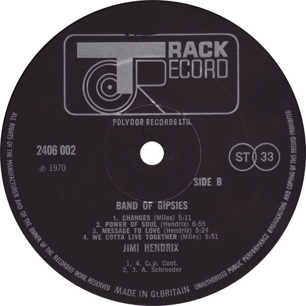 Jimi Hendrix - Band Of Gypsys | Track Record (2406 002) - 4