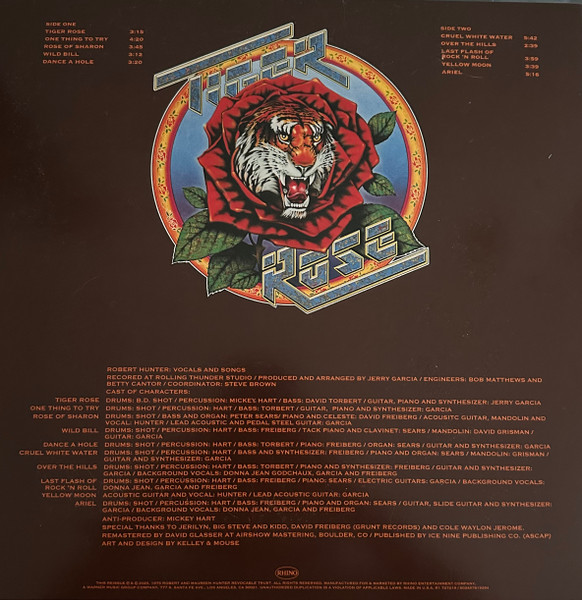 Robert Hunter - Tiger Rose | Rhino Records (R1 727219) - 2 Robert Hunter - Tiger Rose | Rhino Records (R1 727219) - 2