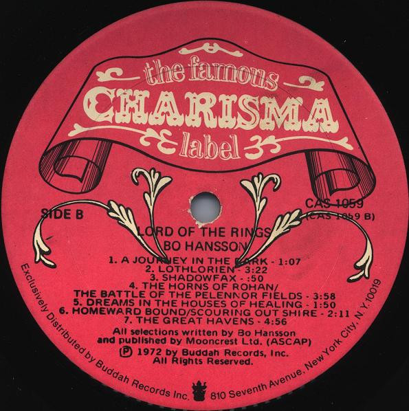Bo Hansson - Music Inspired By Lord Of The Rings | Charisma (CAS 1059) - 4