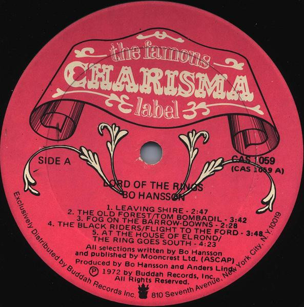 Bo Hansson - Music Inspired By Lord Of The Rings | Charisma (CAS 1059) - 3