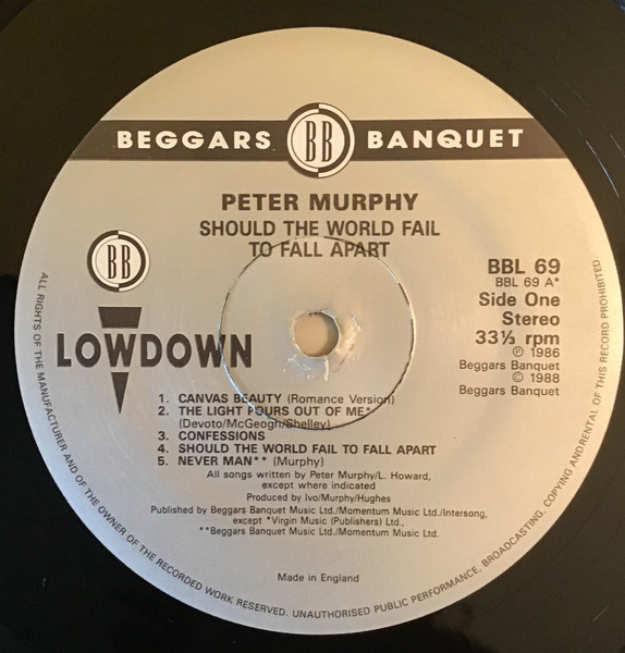 Peter Murphy - Should The World Fail To Fall Apart | Beggars Banquet (BBL 69) - 3