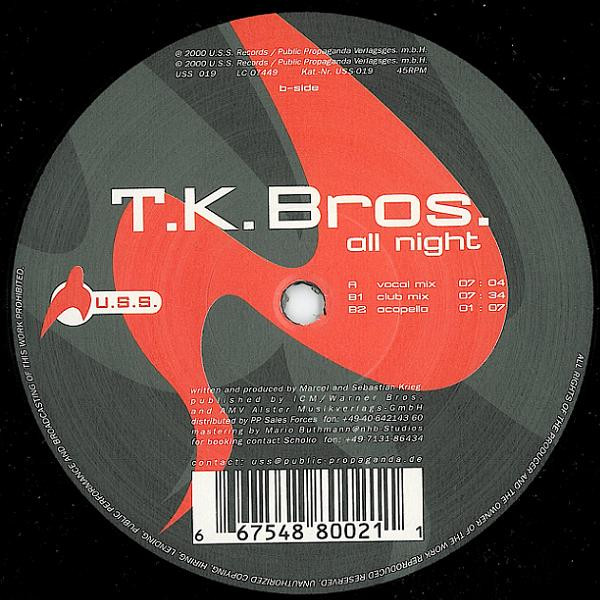 T.K. Bros. - All Night | U.S.S. (USS 019) - main