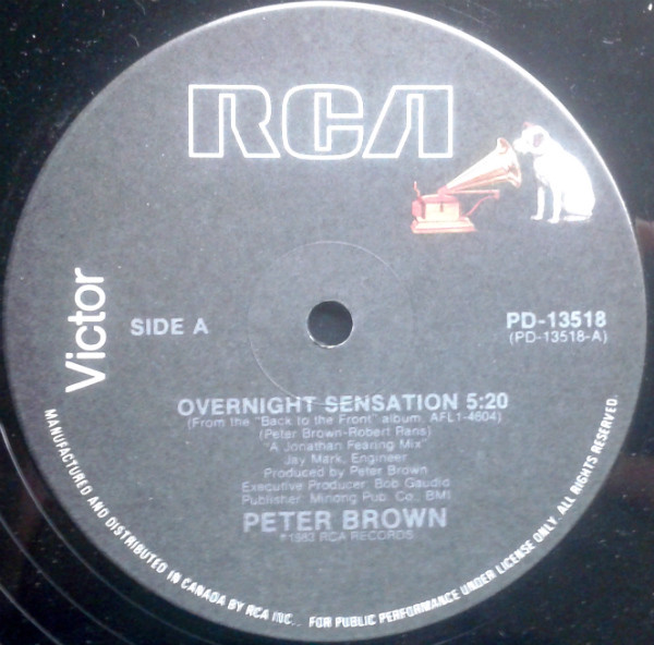 Peter Brown - Overnight Sensation | RCA Victor (PD-13518) - 2