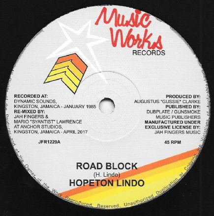 Hopeton Lindo - Road Block | Music Works Records (JFR1229)