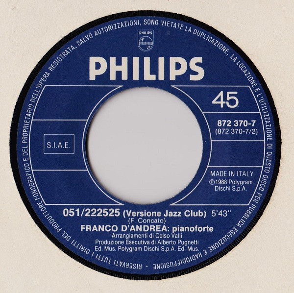 Fabio Concato - 051/222525 | Philips (872 370-7) - 4