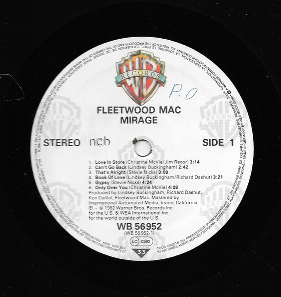 Fleetwood Mac - Mirage | Warner Bros. Records (WB 56952) - 2
