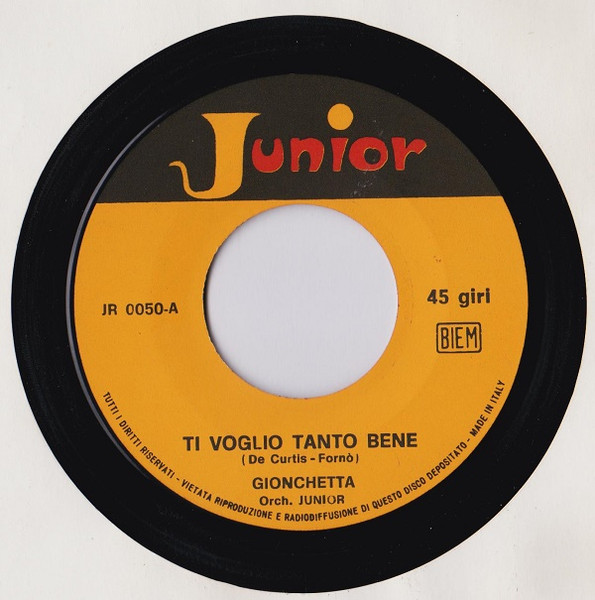 Rino Gionchetta - Ti Voglio Tanto Bene / Eternamente | Junior (JR 0050) - 3