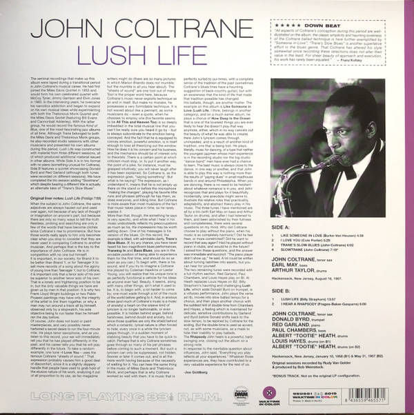 John Coltrane - Lush Life - Vinilo Púrpura | WaxTime In Color (950661) - 2 John Coltrane - Lush Life - Vinilo Púrpura | WaxTime In Color (950661) - 2