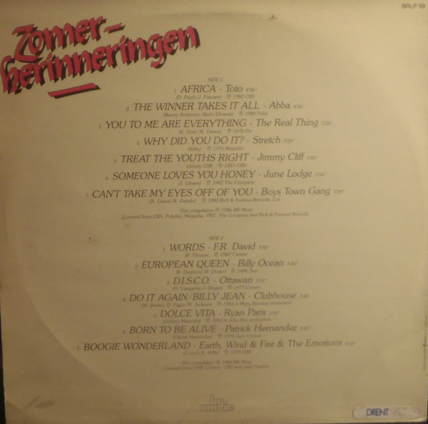 Various - Zomerherinneringen | BR Music (BRLP 59) - 2