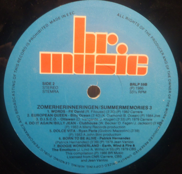 Various - Zomerherinneringen | BR Music (BRLP 59) - 4