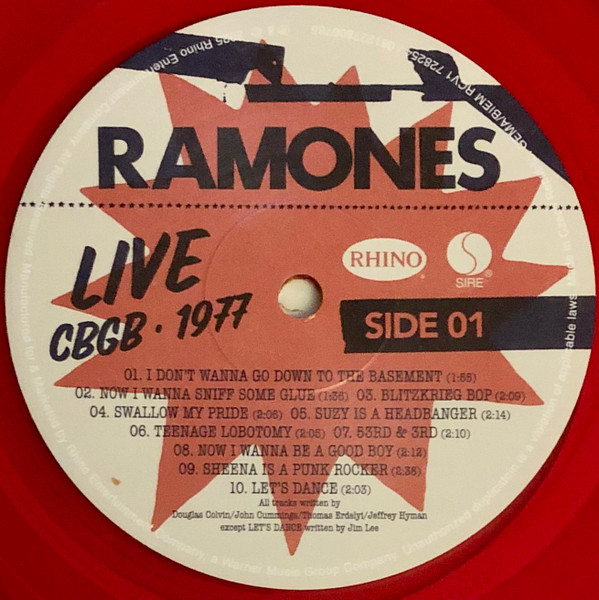 Ramones - Live (CBGB • 1977) | Rhino Records (RCV1 728254) - 3