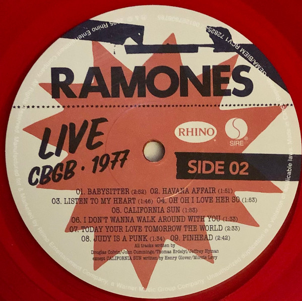 Ramones - Live (CBGB • 1977) | Rhino Records (RCV1 728254) - 4
