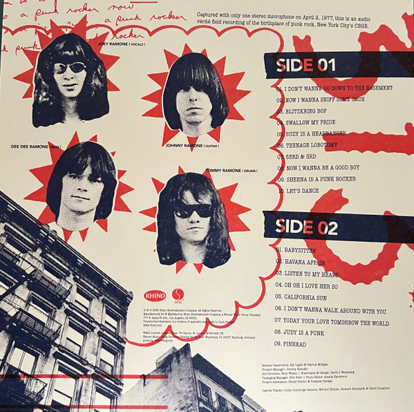 Ramones - Live (CBGB • 1977) | Rhino Records (RCV1 728254) - 2