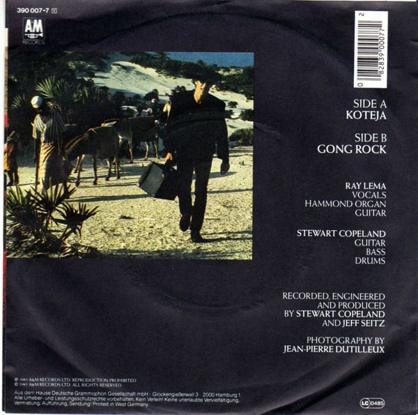 Stewart Copeland And Ray Lema - Koteja | A&M Records (390 007-7) - 2