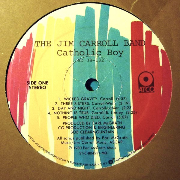 The Jim Carroll Band - Catholic Boy | ATCO Records (SD 38-132) - 3