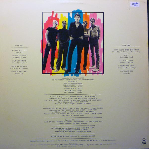 The Jim Carroll Band - Catholic Boy | ATCO Records (SD 38-132) - 2