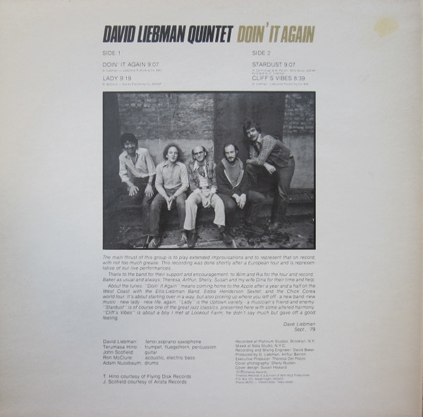The David Liebman Quintet - Doin' It Again | Timeless (SJP 140) - 2