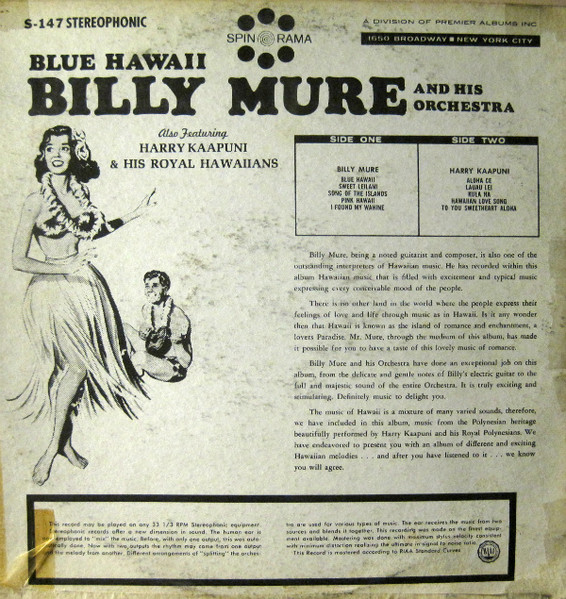 Billy Mure And Orchestra - Blue Hawaii | Spin-O-Rama (S-147) - 2 Billy Mure And Orchestra - Blue Hawaii | Spin-O-Rama (S-147) - 2