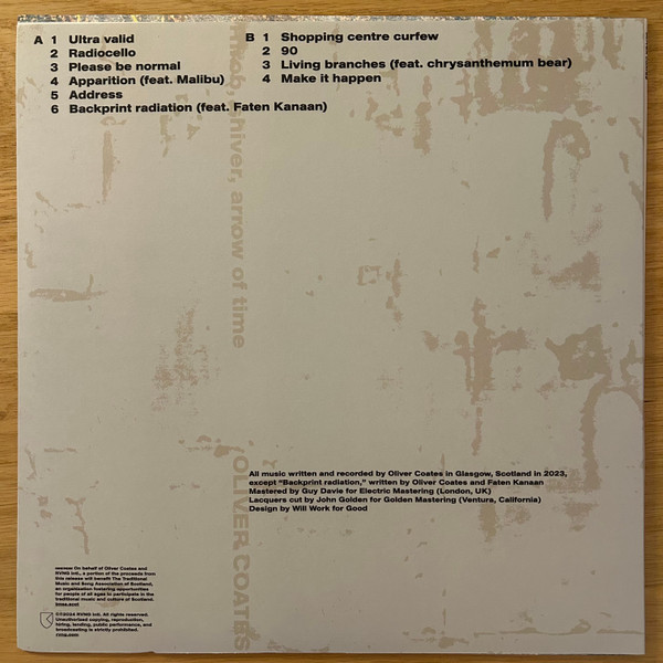 Oliver Coates - Throb, Shiver, Arrow Of Time | Rvng Intl. (RVNGNL116) - 2