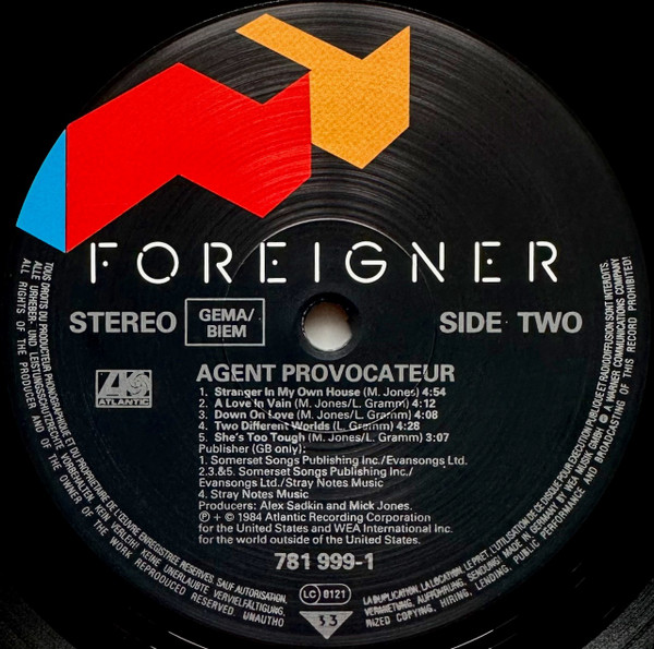 Foreigner - Agent Provocateur | Atlantic (781 999-1) - 4 Foreigner - Agent Provocateur | Atlantic (781 999-1) - 4