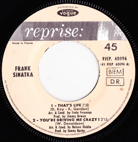 Frank Sinatra - That's Life | Reprise Records (RVEP. 60.096 M) - 3 Frank Sinatra - That's Life | Reprise Records (RVEP. 60.096 M) - 3