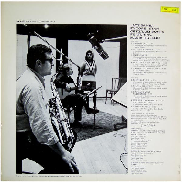 Stan Getz / Luiz Bonfá - Jazz Samba Encore! | Verve Records (V6-8523) - 2