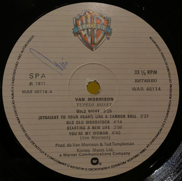 Van Morrison - Tupelo Honey | Warner Bros. Records (WAR 46114) - 3