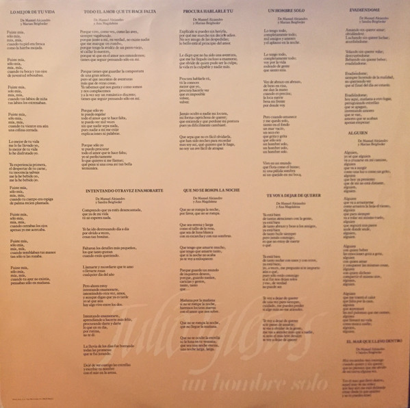 Julio Iglesias - Un Hombre Solo | CBS (CBS 450908 1) - 3 Julio Iglesias - Un Hombre Solo | CBS (CBS 450908 1) - 3