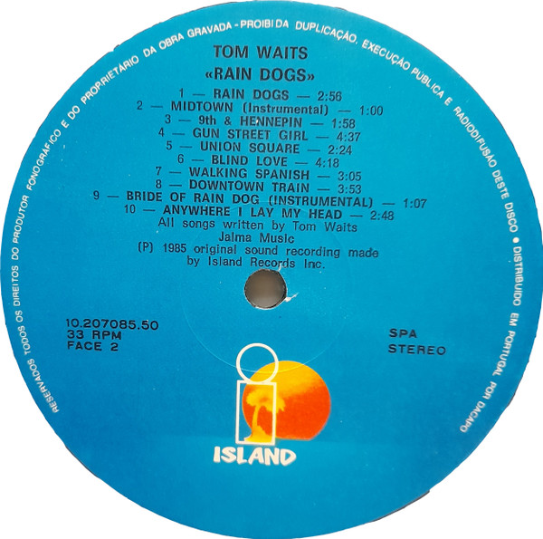 Tom Waits - Rain Dogs | Island Records (10.207085.50) - 4